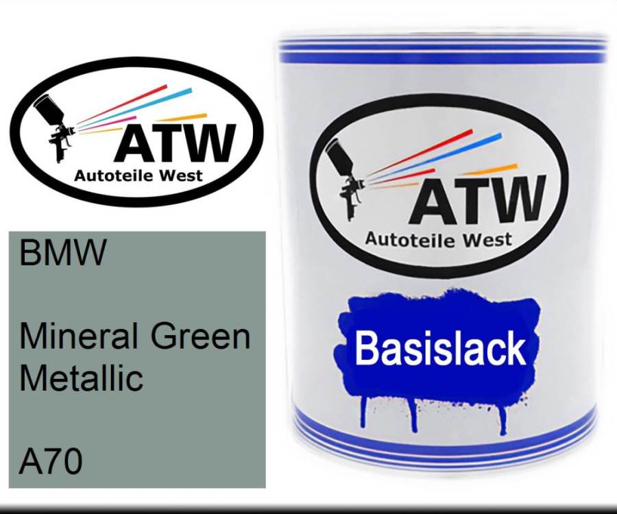 BMW, Mineral Green Metallic, A70: 1L Lackdose, von ATW Autoteile West.